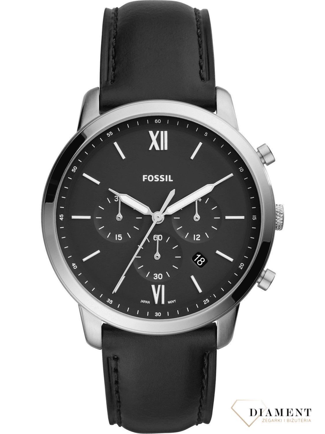 Pasek do zegarka Fossil FS5452 Czarny skórzany 22 mm.jpg